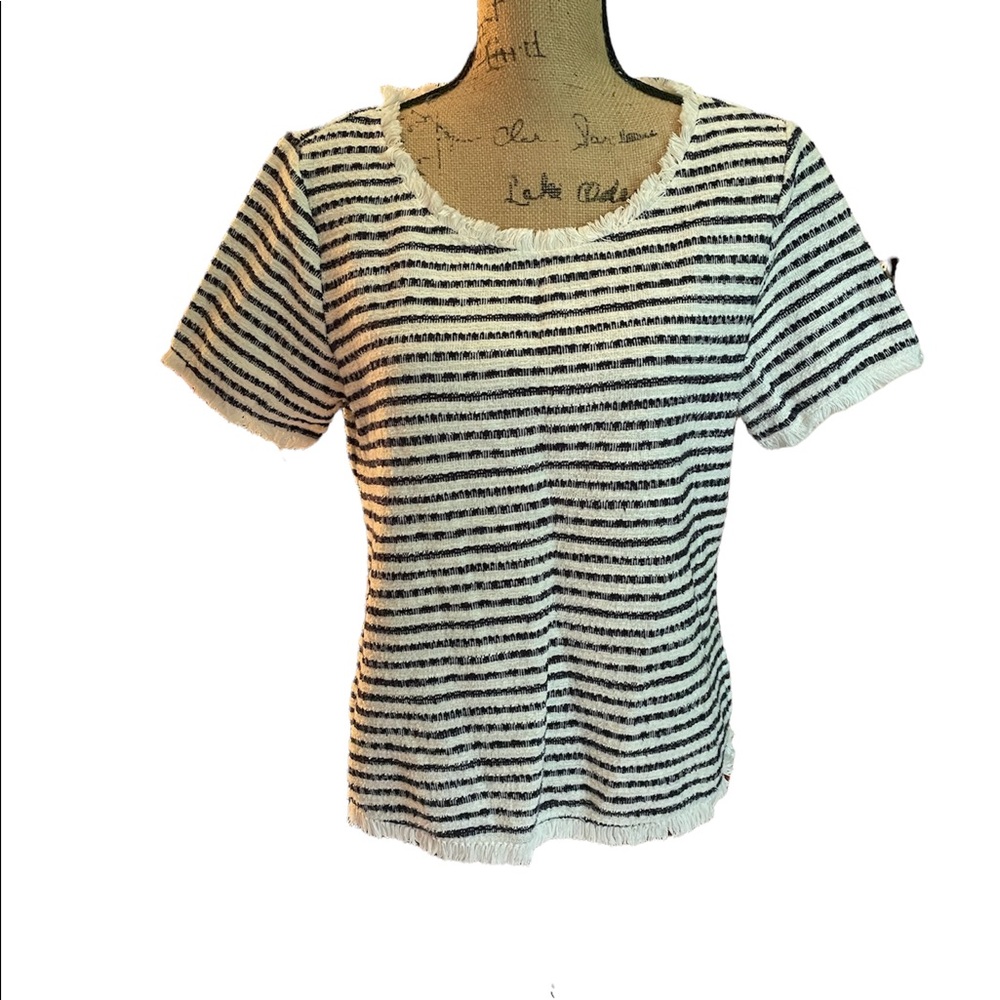 Green Envelope Striped Top
